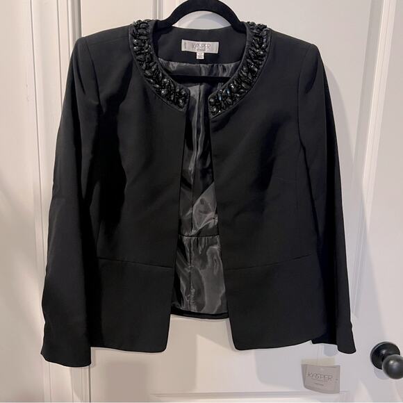 NWT $129 Kasper Black Blazer Elegant Suit Blazer Jacket - Picture 1 of 7